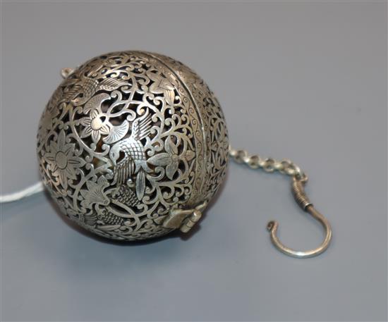 A white metal Islamic pomander